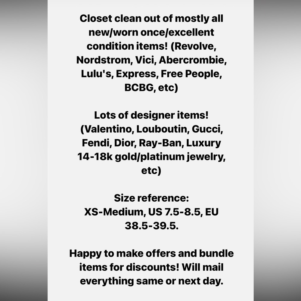 CLOSET CLEAN OUT! XS S M